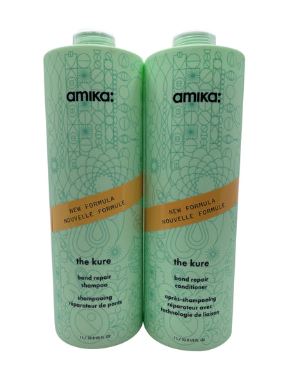 Amika The Kure Bond Repair Shampoo & Conditioner 33.8 OZ Each