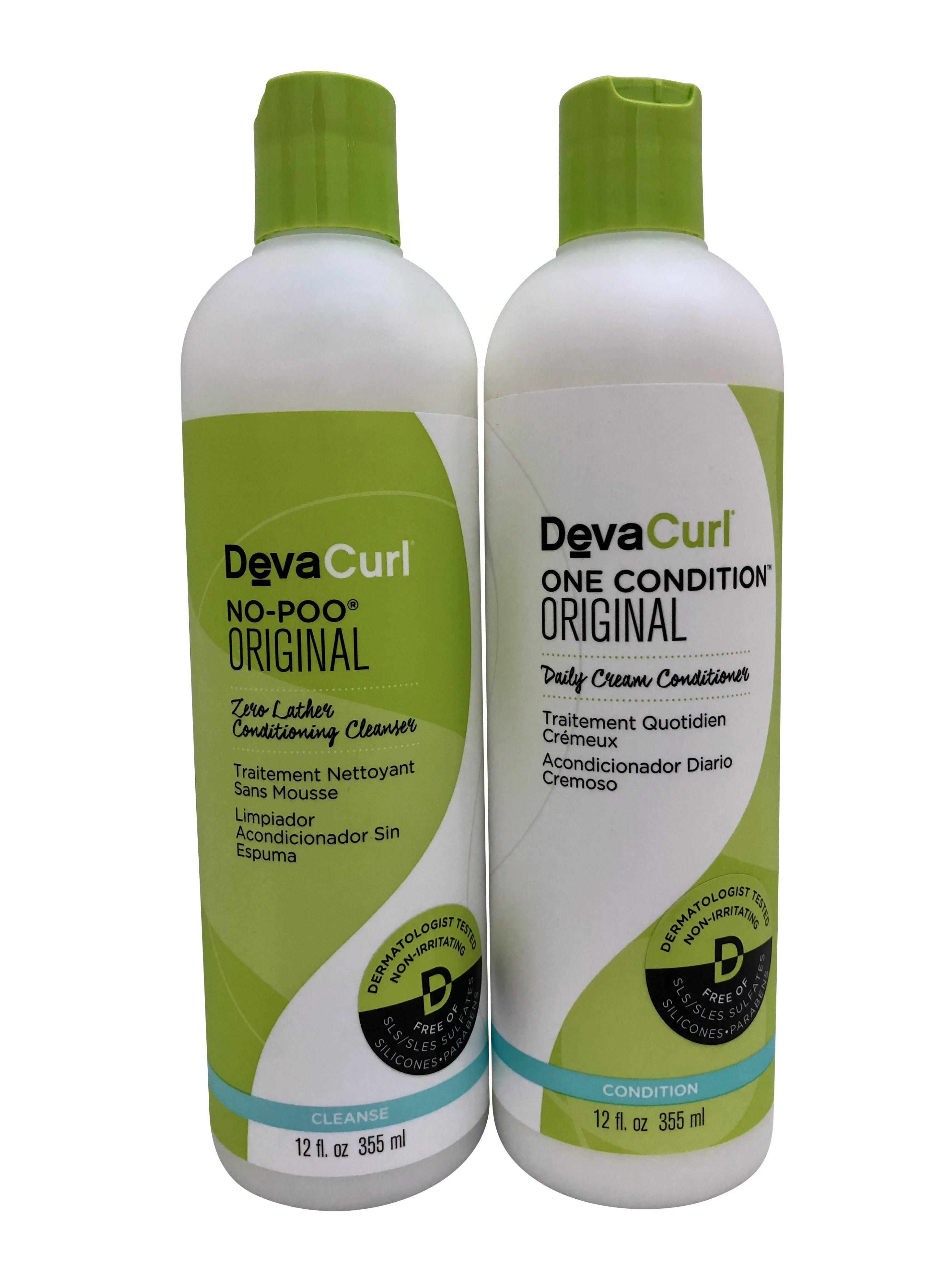 DevaCurl No Poo Original Cleanser & One Conditioner Original Set 12 OZ Each