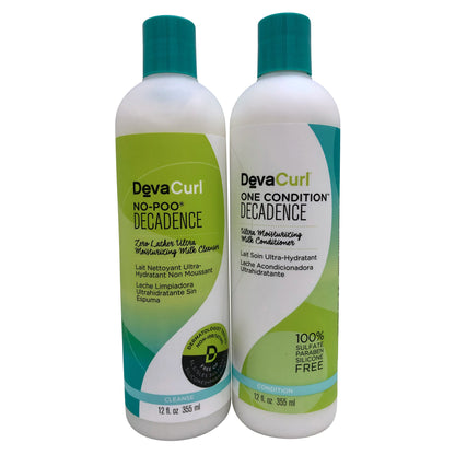 DevaCurl No Poo Decadence Cleanser & One Conditioner Decadence Set 12 OZ Each