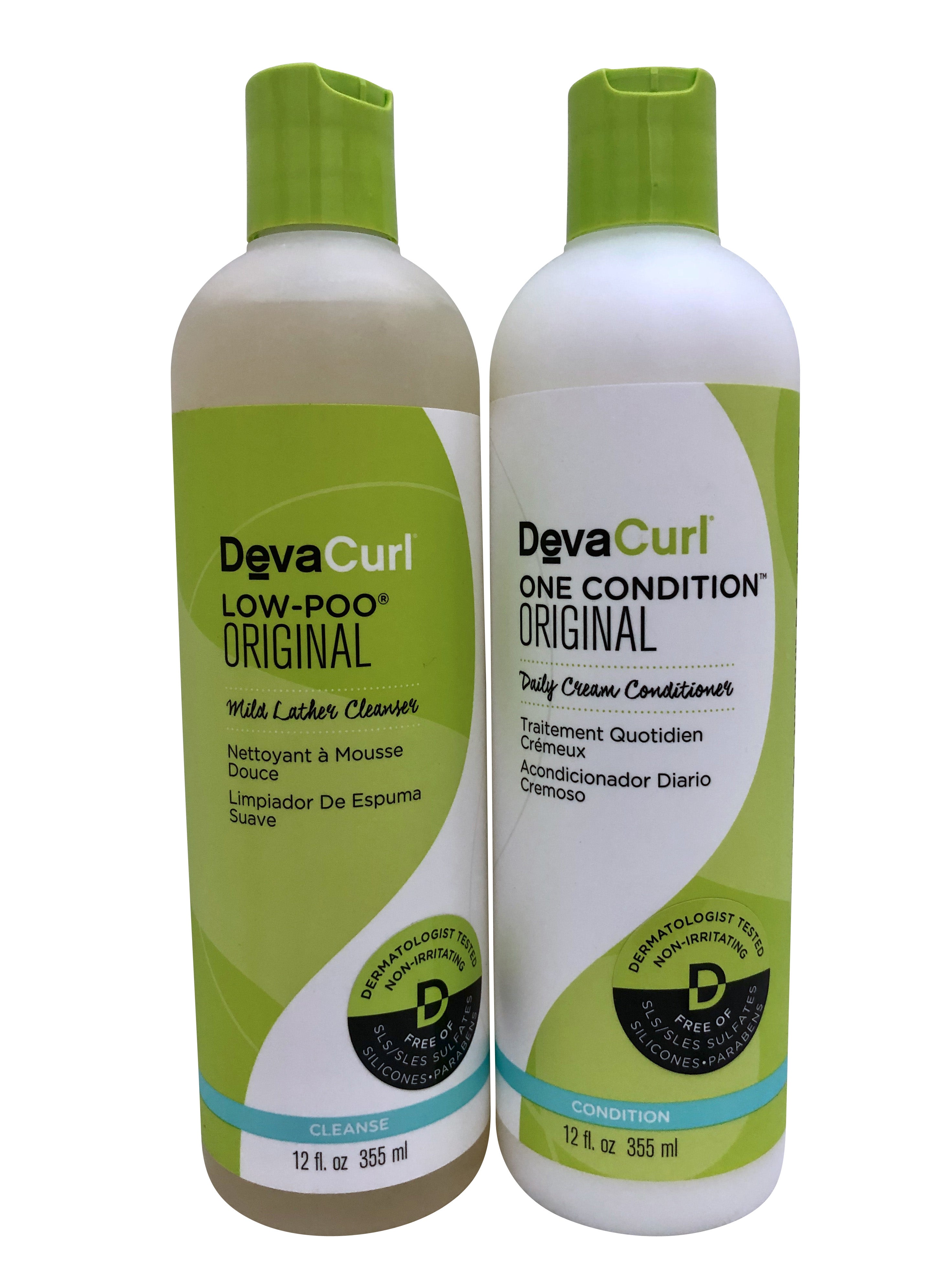 DevaCurl Low Poo Original Cleanser & One Conditioner Original Set 12 OZ Each