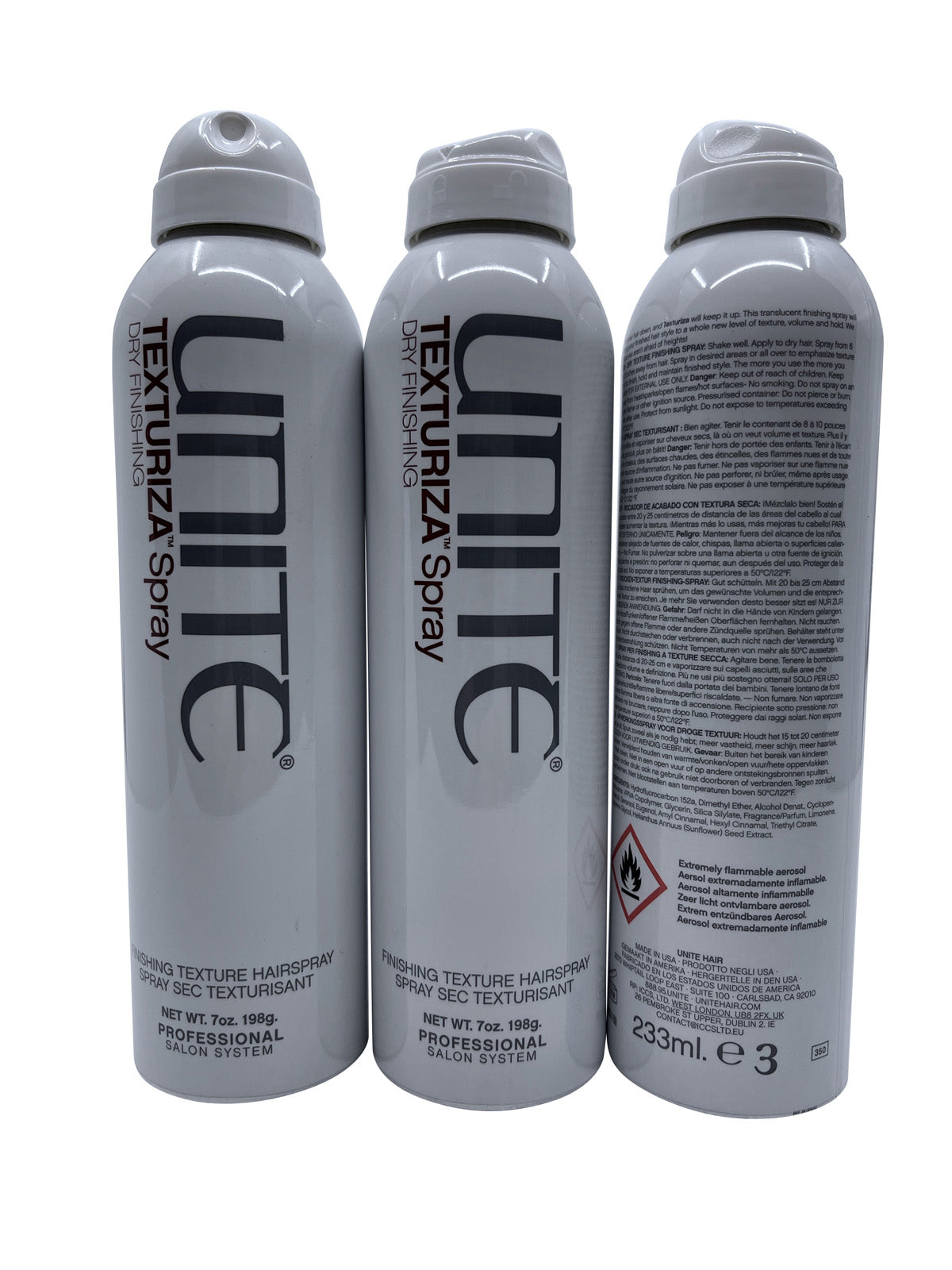 Unite Texturiza Spray Finishing Texture Spray 7 OZ Set of 3