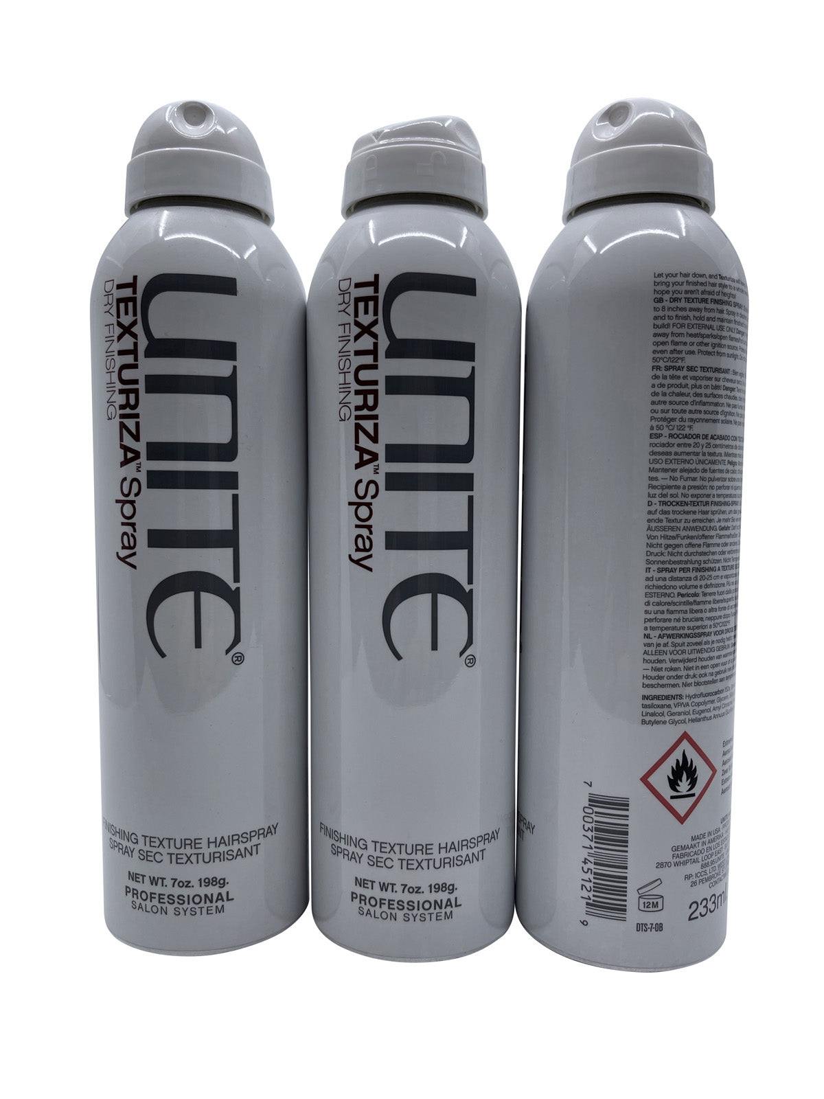 Unite Texturiza Spray Finishing Texture Spray 7 OZ Set of 3