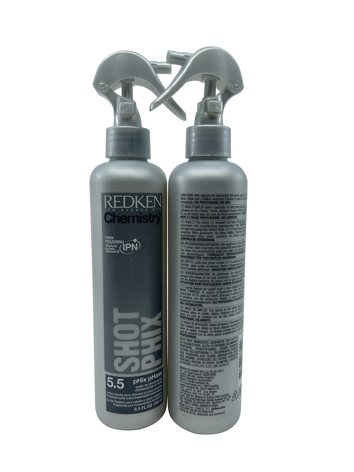 Redken Chemistry Shot Phix 5.5 Sealer Chemically Distressed Hair 8.5 OZ Set of 2