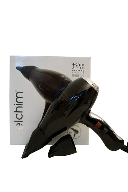 Elchim 3900 Titanium Ionic Ceramic Hair Dryer Black & Silver