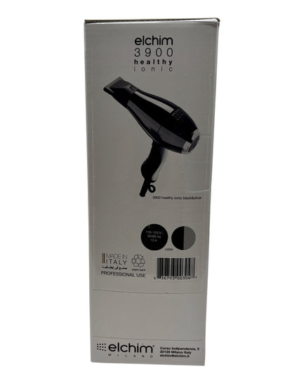 Elchim 3900 Titanium Ionic Ceramic Hair Dryer Black & Silver