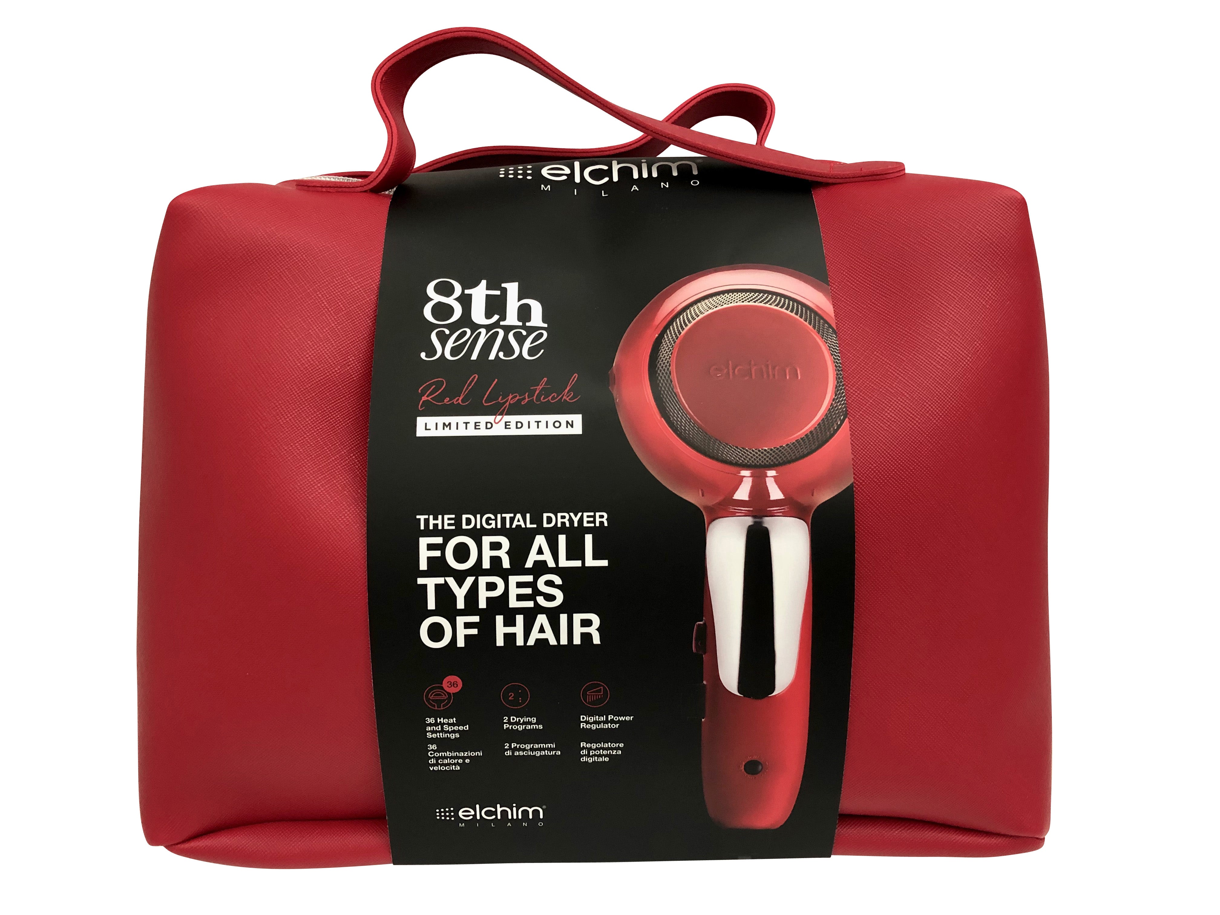 Elchim Milano 8th Sense Red Lipstick Limited Edition Digital Hair Dryer