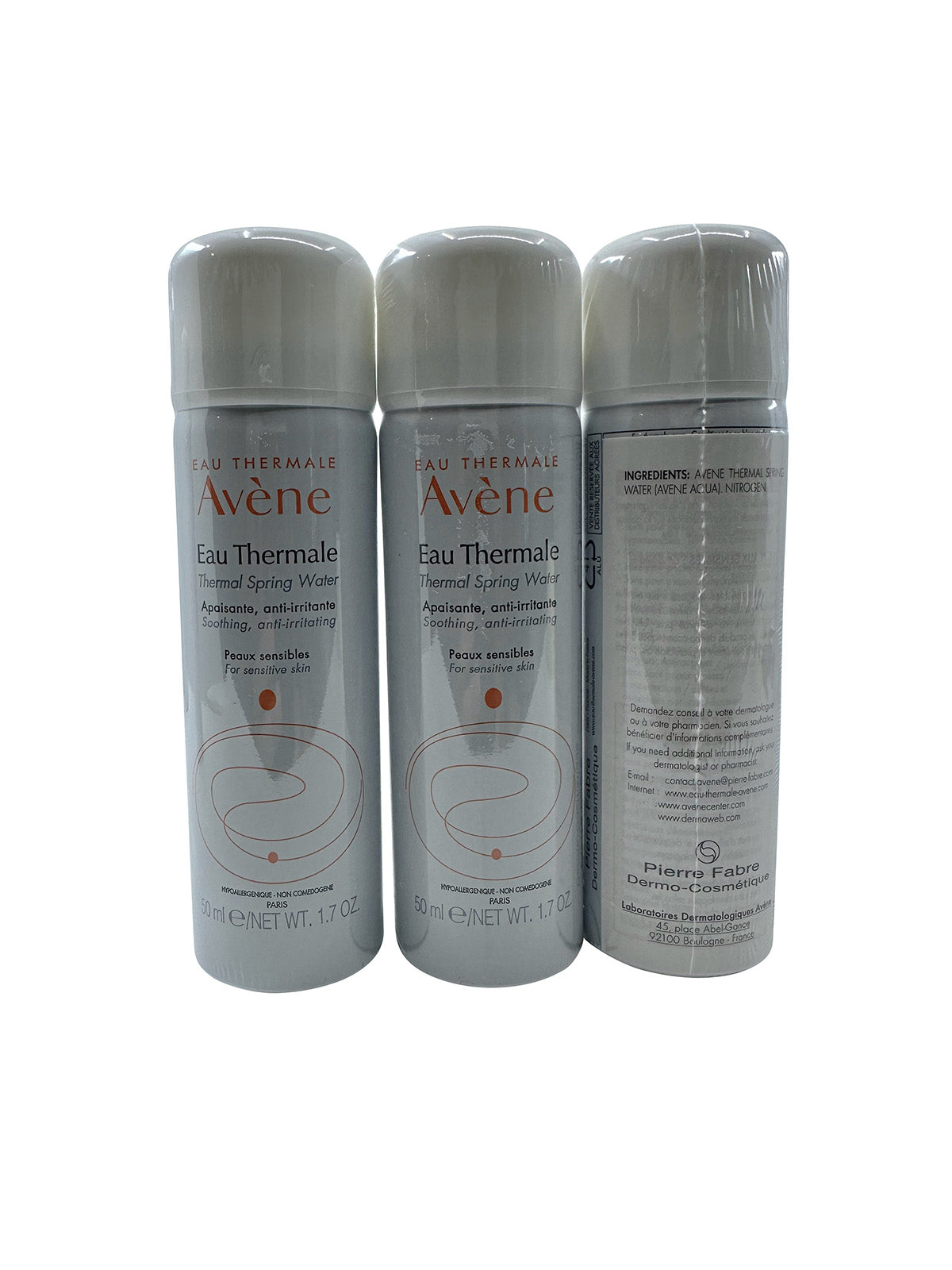 Avene Thermal Spring Water Sensitive Skin 1.7 OZ Set of 3