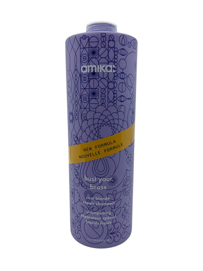 Amika Bust Your Brass Cool Blonde Repair Shampoo 33.8 OZ