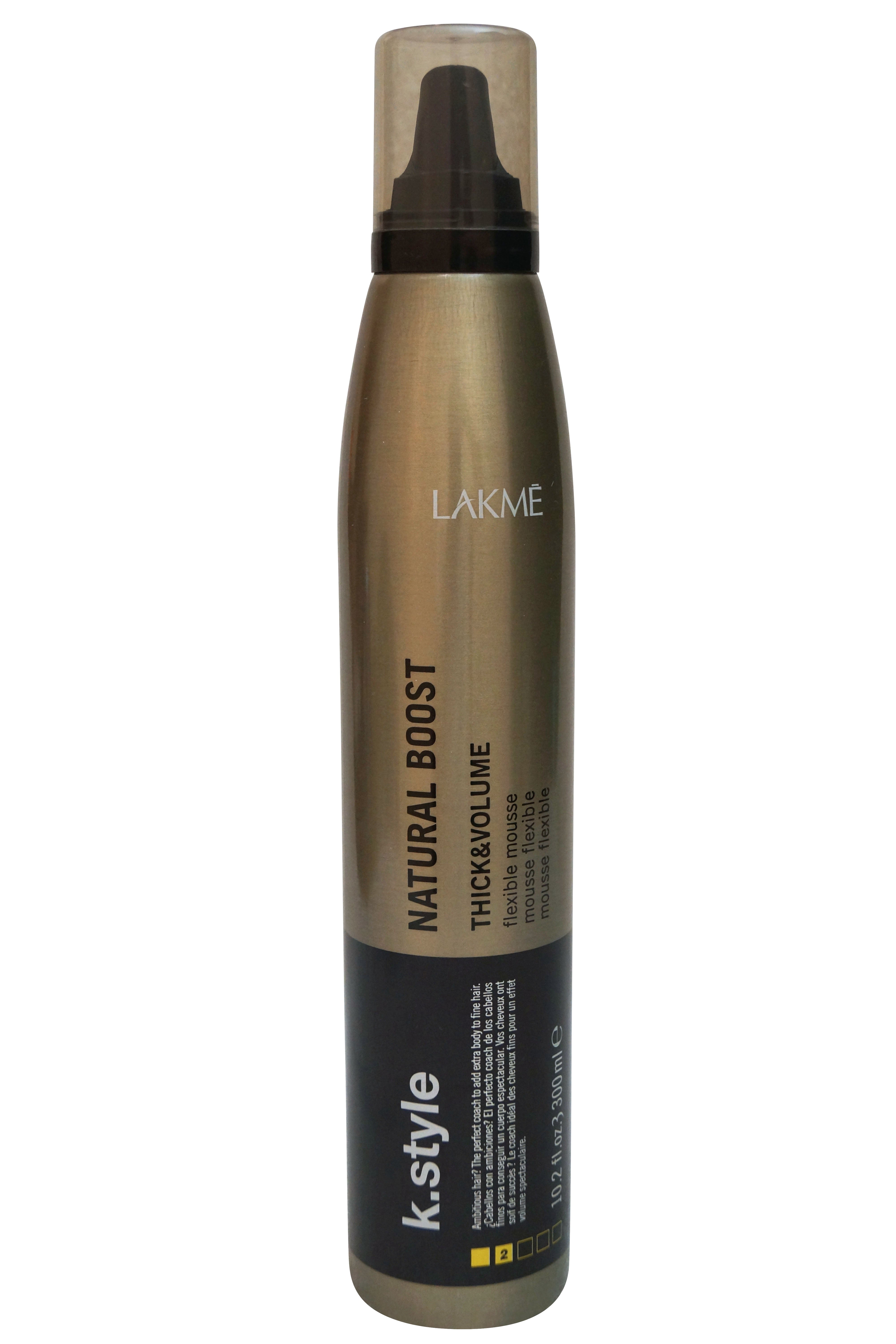 Lakme K.Style Natural Boost Thick & Volume Flexible Mousse 10.2 oz 300 ml