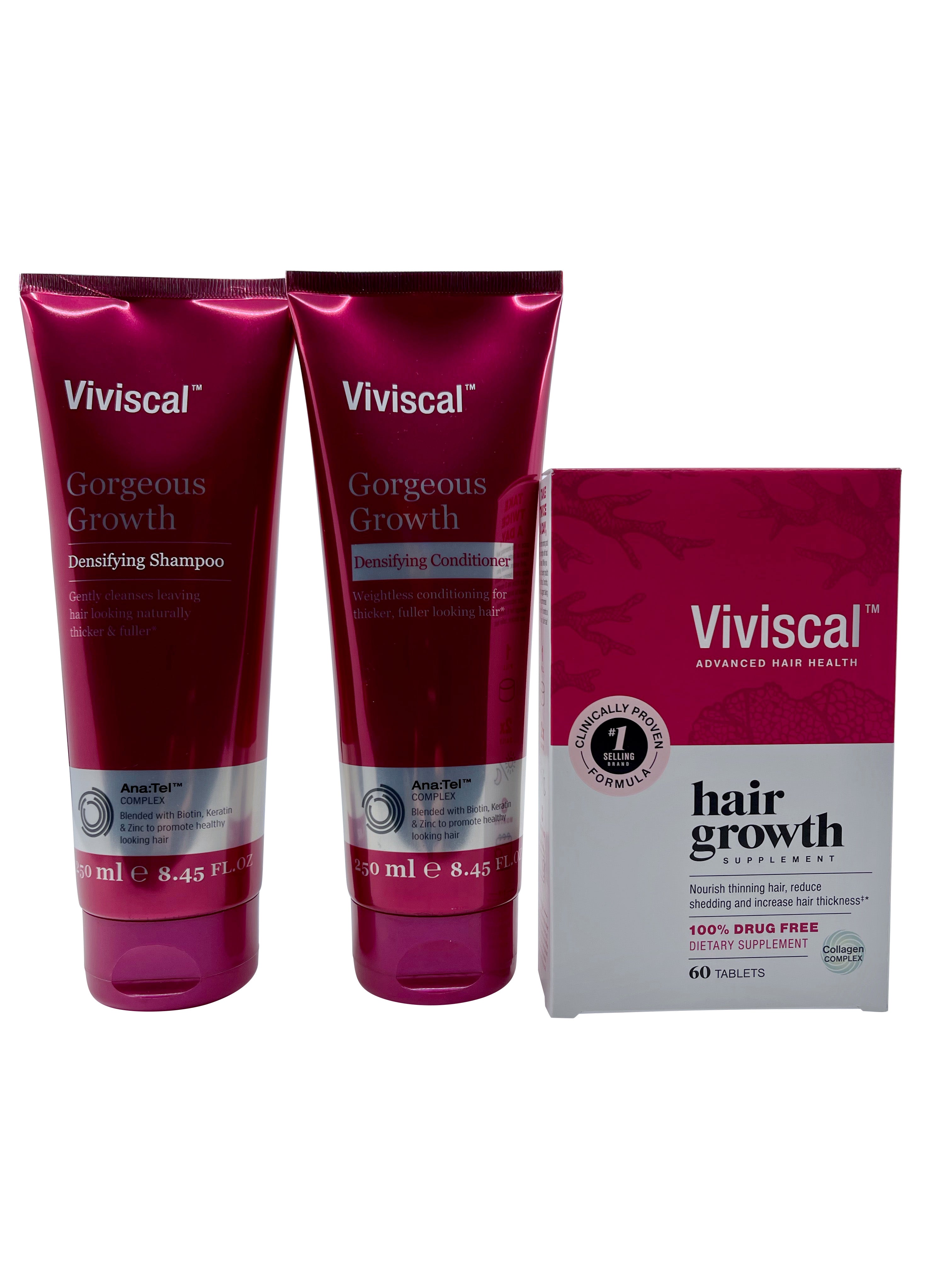 Viviscal Shampoo & Conditioner 8.45 OZ & Hair Growth Supplements 60 Tab