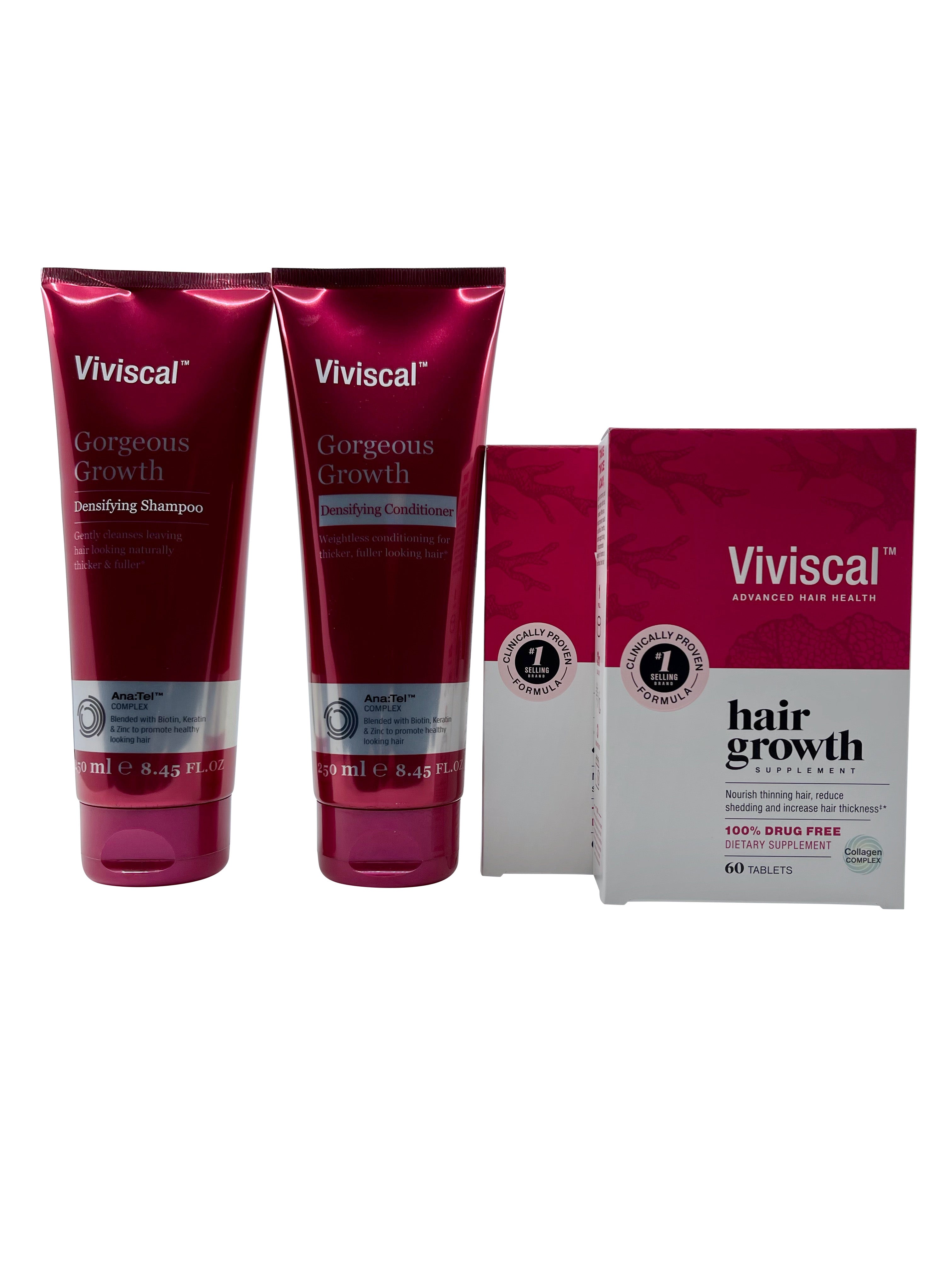 Viviscal Shampoo & Conditioner 8.45 OZ Ea & Hair Growth Supplements 120 Tablets