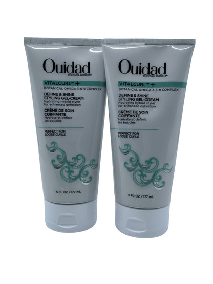 Ouidad VitalCurl+ Define & Shine Styling Gel Cream 6 OZ Set of 2