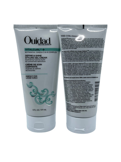 Ouidad VitalCurl+ Define & Shine Styling Gel Cream 6 OZ Set of 2