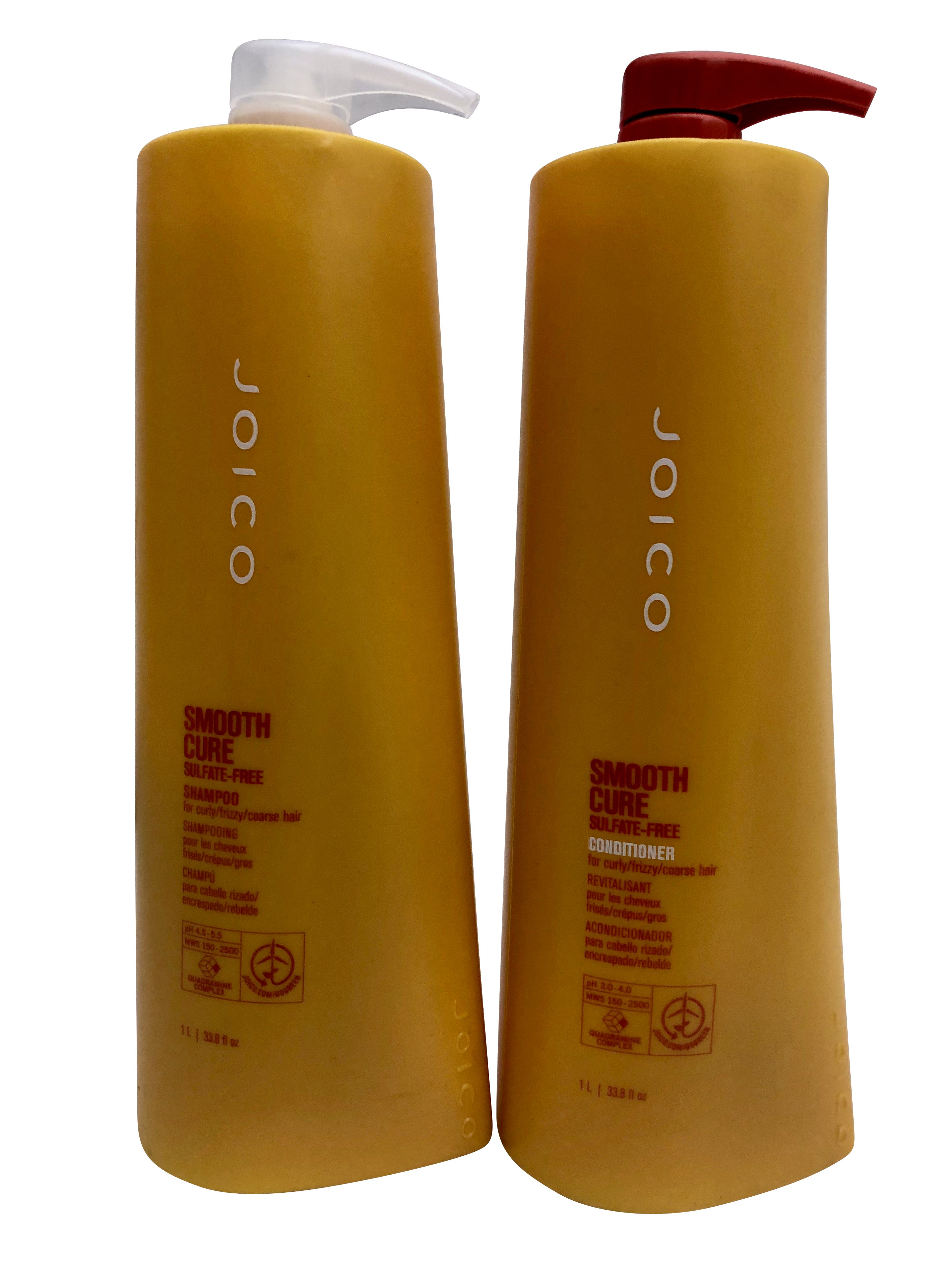 Joico Smooth Cure Shampoo & Conditioner Set Curly, Coarse Hair 33.8 OZ Each