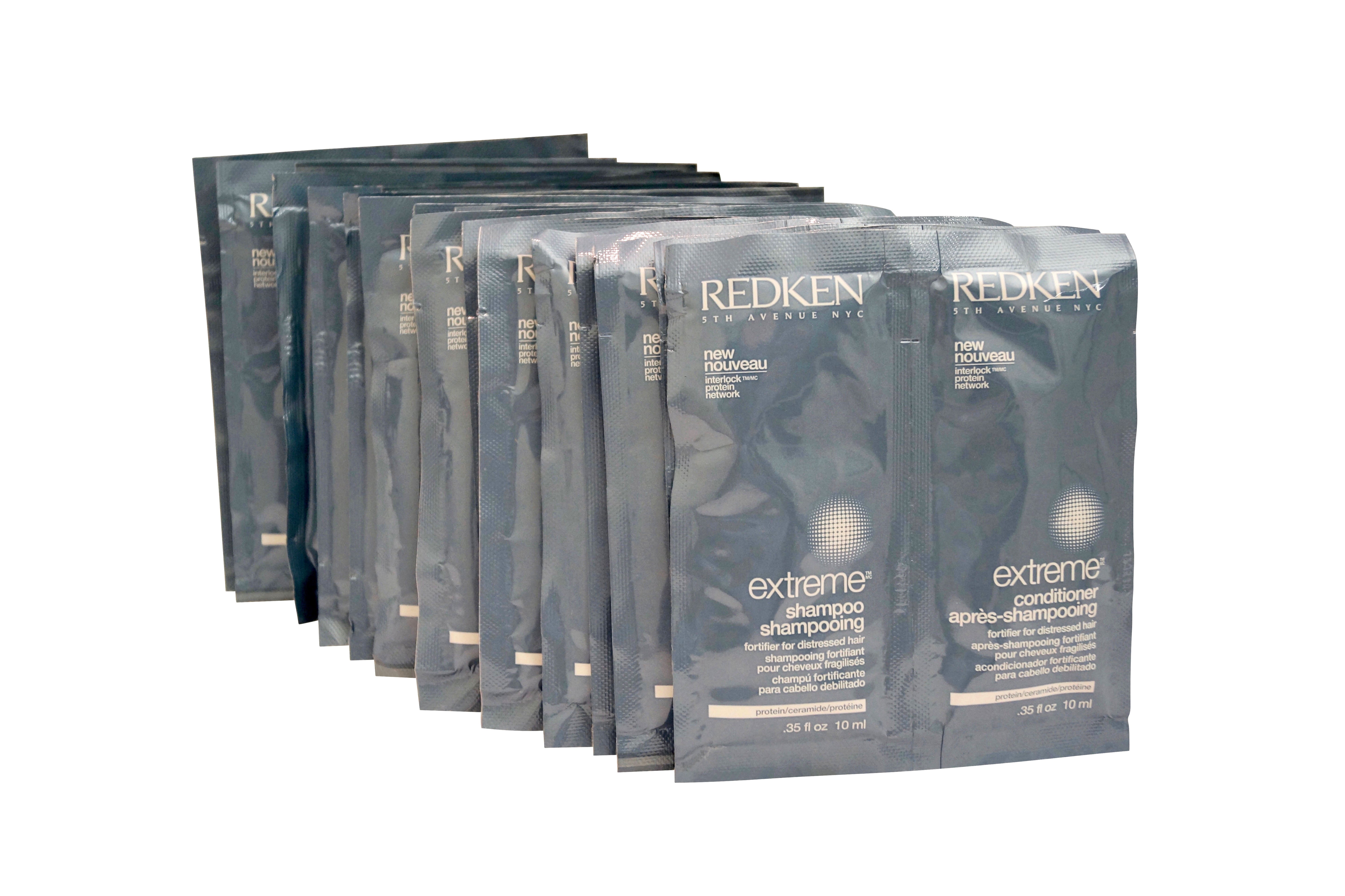 Redken Extreme Shampoo & Conditioner .35 OZ  Travel Sachets Set of  20