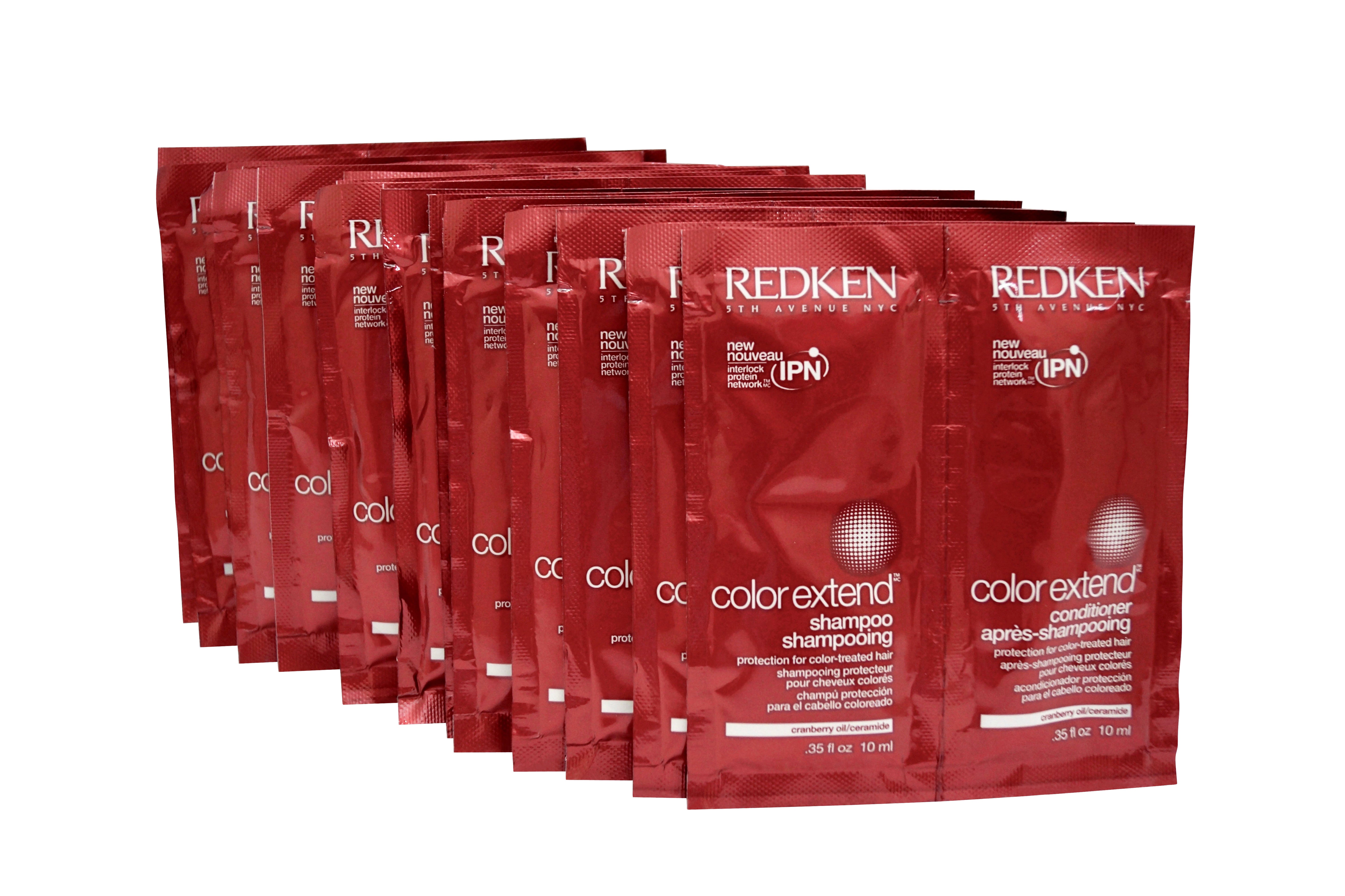 Redken Color Extend Shampoo & Conditioner .35 OZ  Travel Sachets  Set of  20