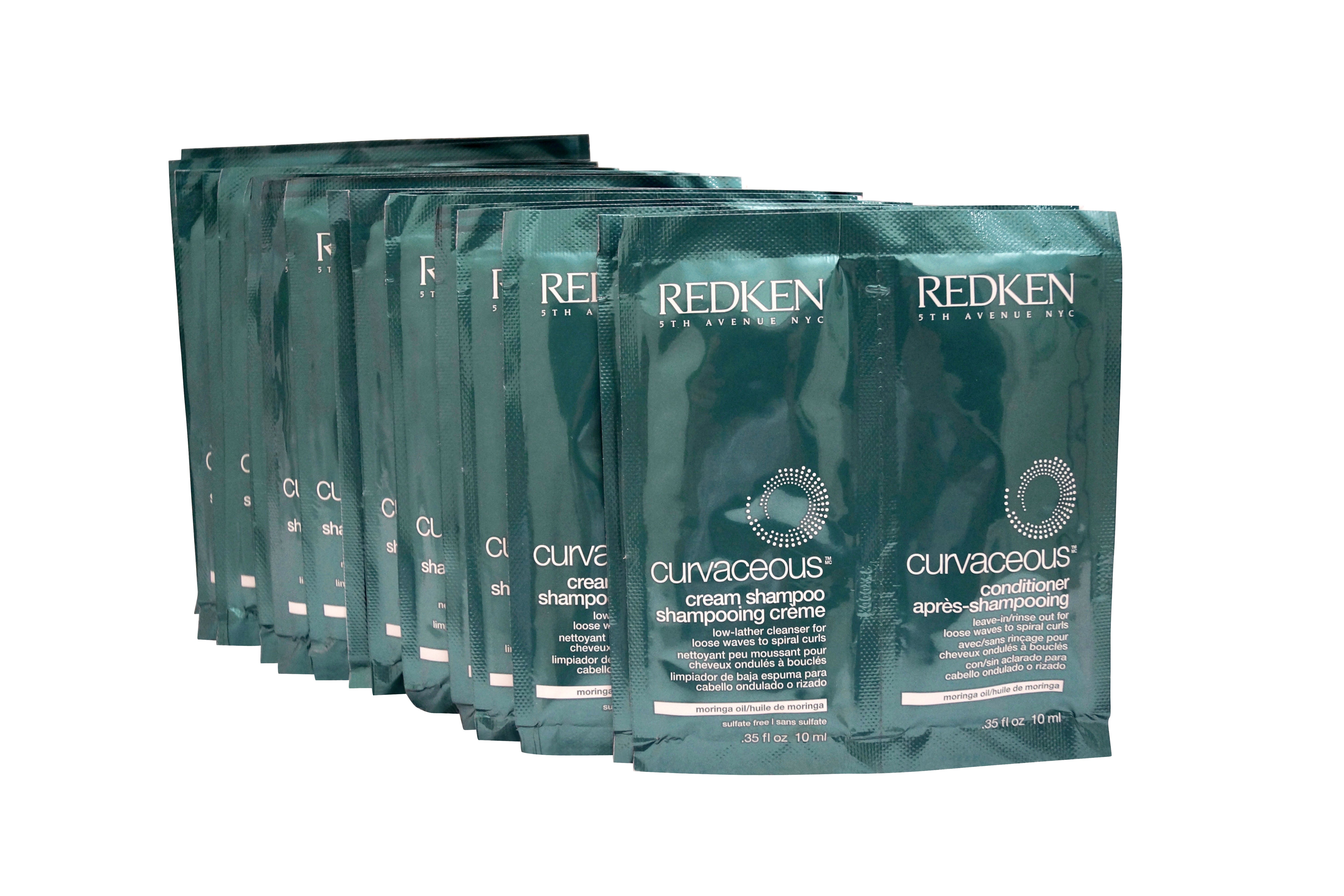 Redken Curvaceous Cream Shampoo & Conditioner .35 OZ  Travel Sachets Set of  20