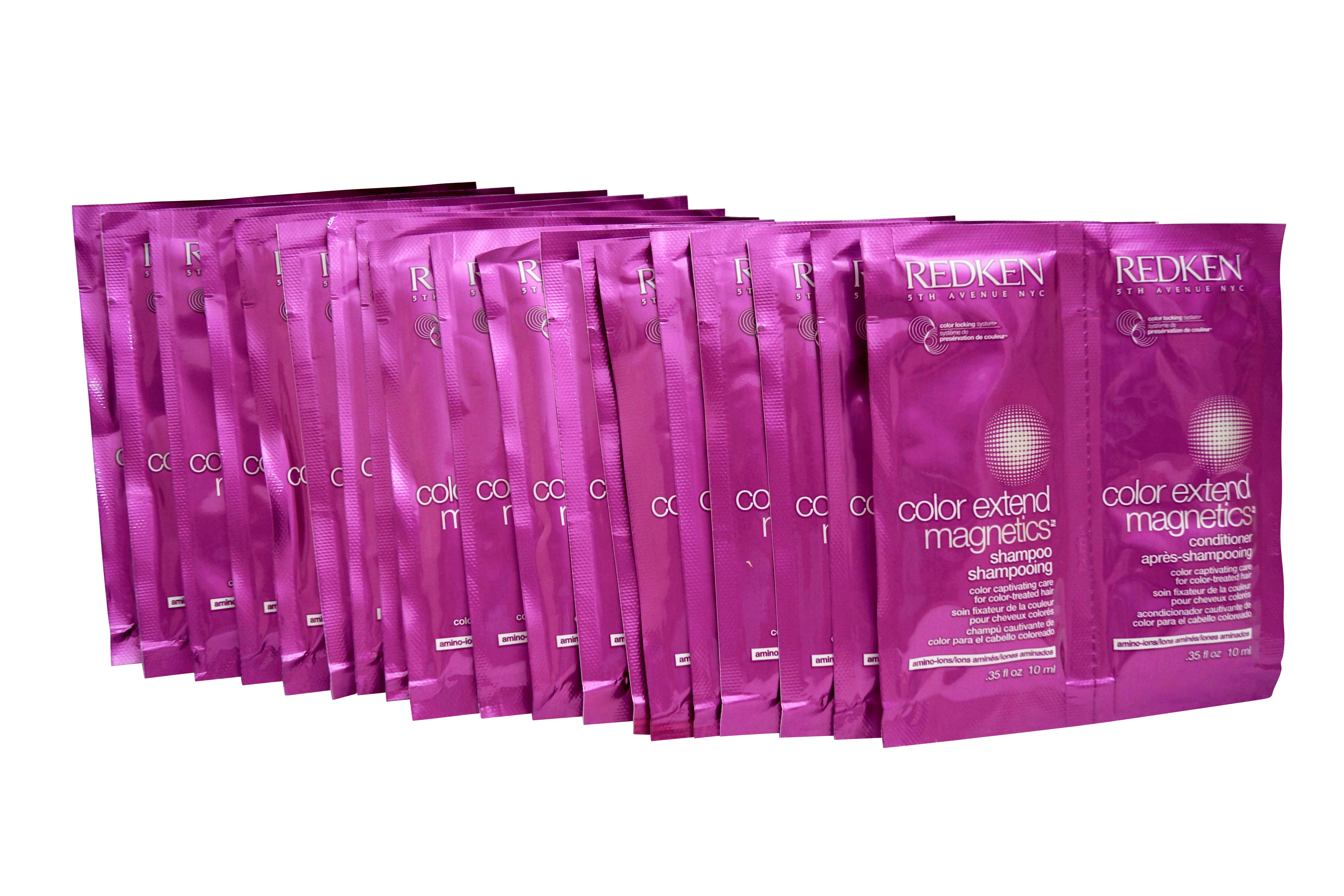 Redken Color Extend Magnetics Shampoo Conditioner .35 OZ Sachets  Set of  20