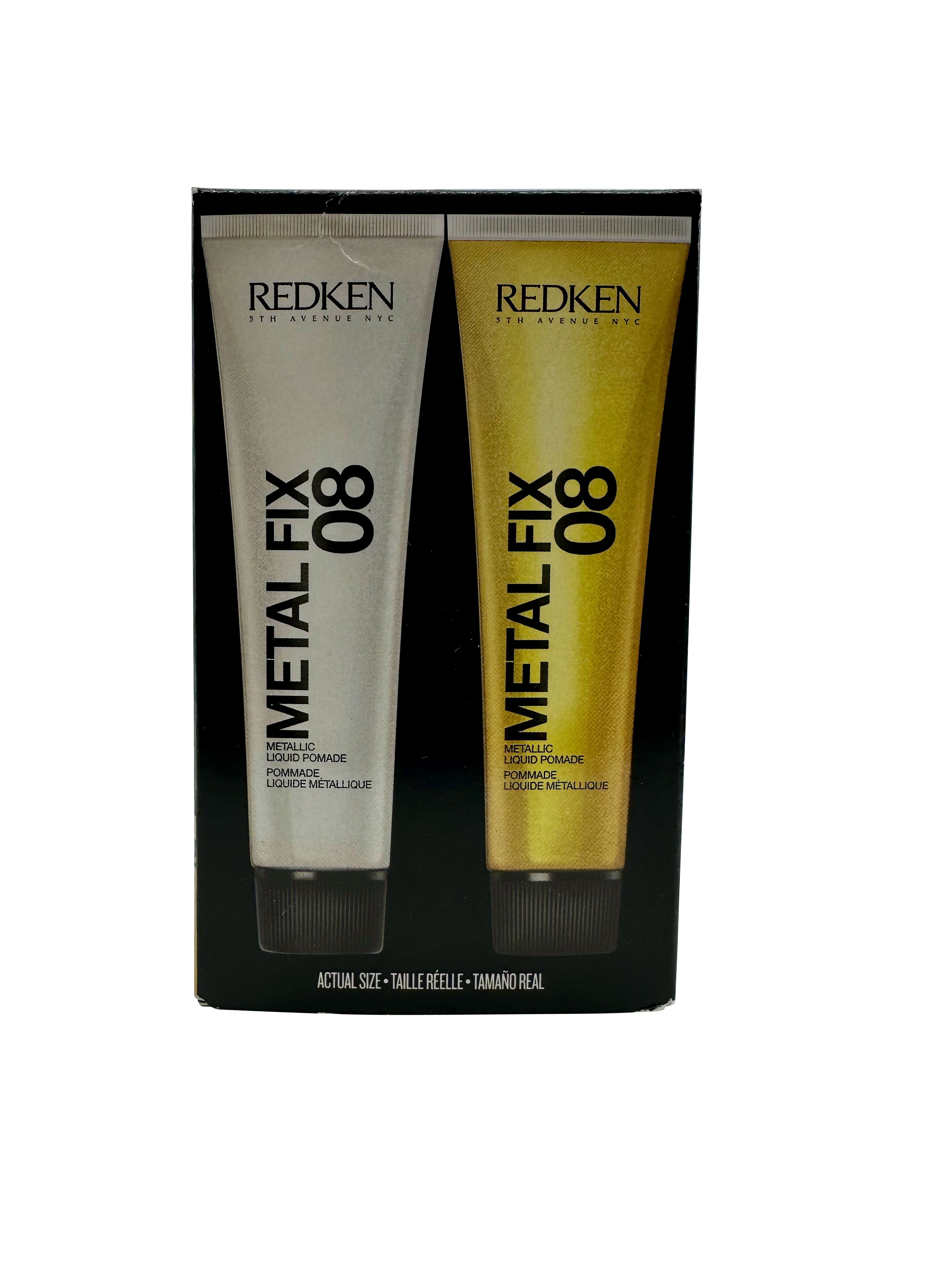 Redken Metallic Fix 08 Metal Liquid Pomade Gold & Silver Effects 0.68 OZ 2 pack