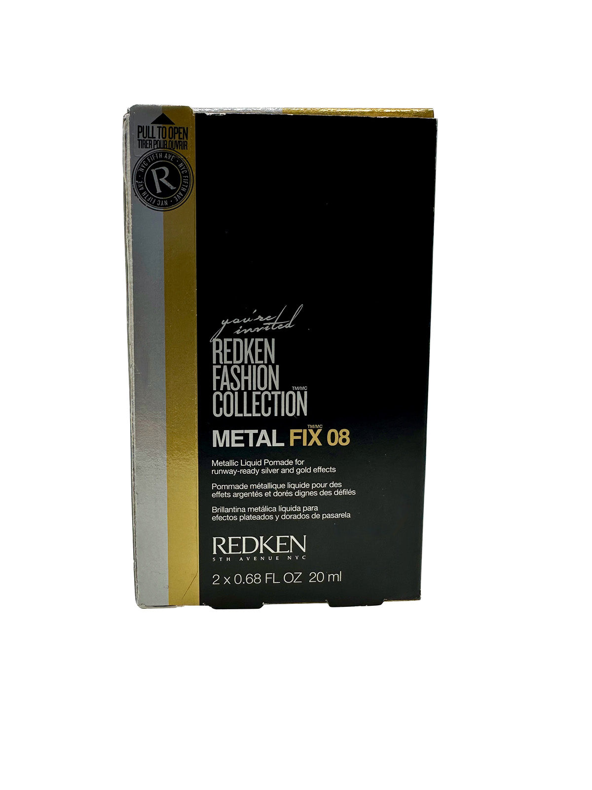 Redken Metallic Fix 08 Metal Liquid Pomade Gold & Silver Effects 0.68 OZ 2 pack