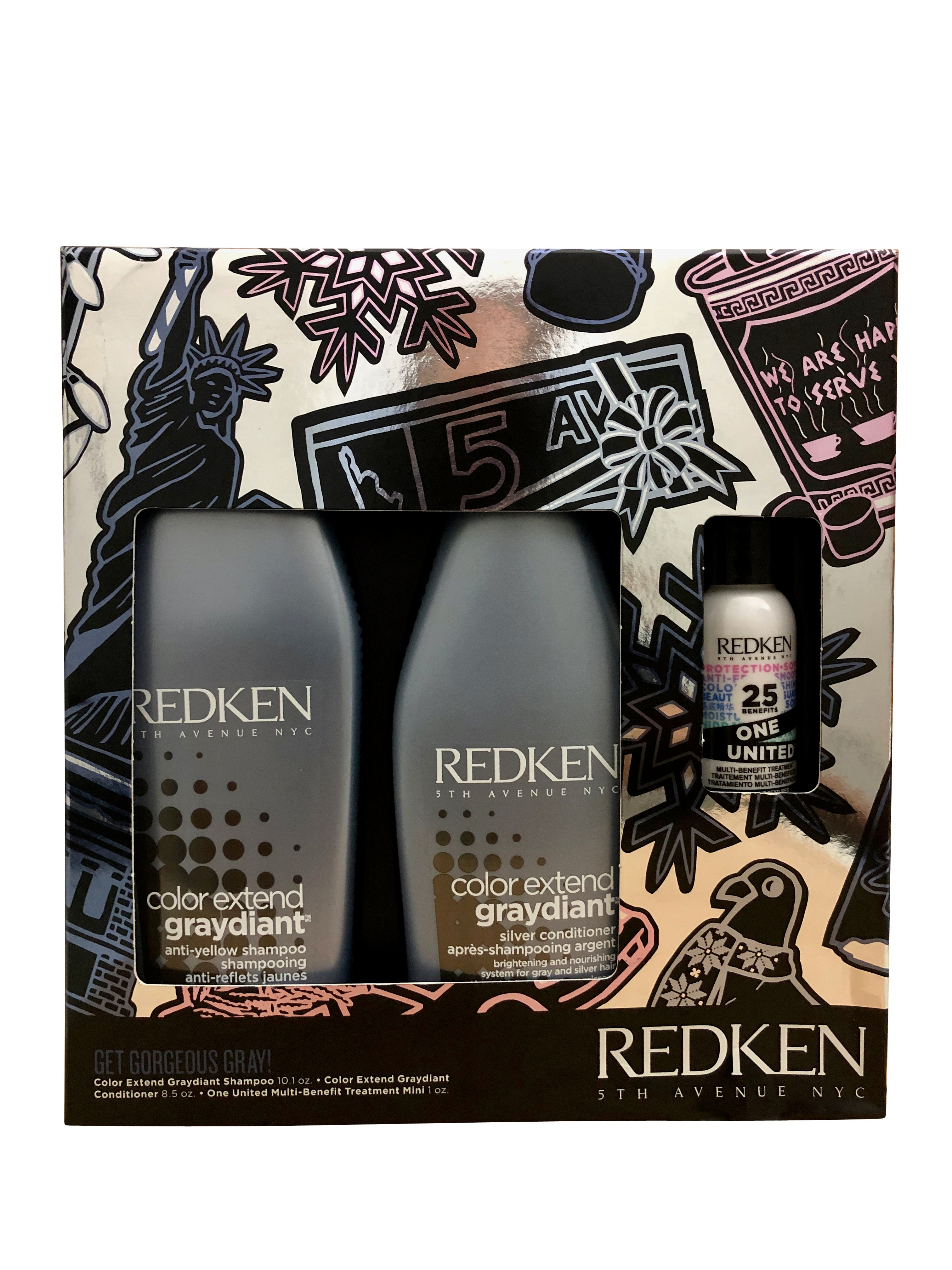 Redken Color Extend Graydient Anti Yellow Shampoo 10.1 & Conditioner 8.5 OZ Set