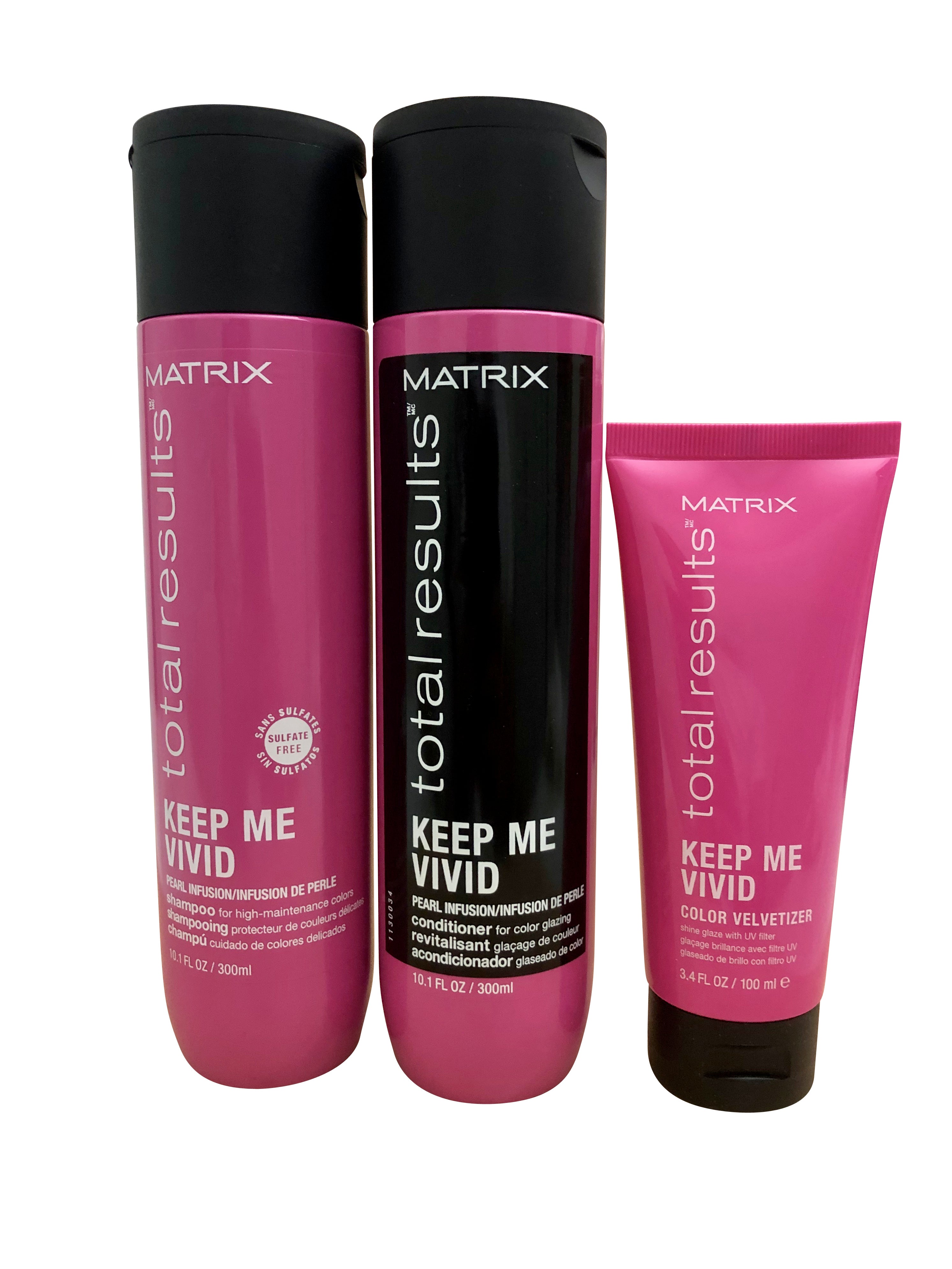 Matrix Keep Me Vivid Shampoo, Conditioner 10.1 OZ, Color Velvetizer 3.4 OZ Set