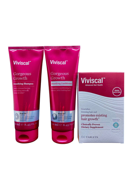 Viviscal Densifying Shampoo & Conditioner 8.45 OZ & Advanced Hair Health 60 Tabs