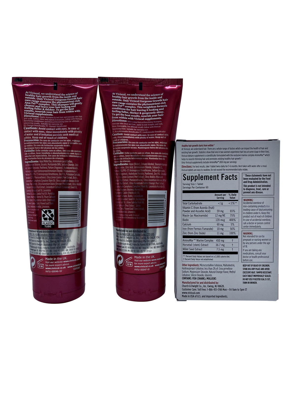 Viviscal Densifying Shampoo & Conditioner 8.45 OZ & Advanced Hair Health 60 Tabs