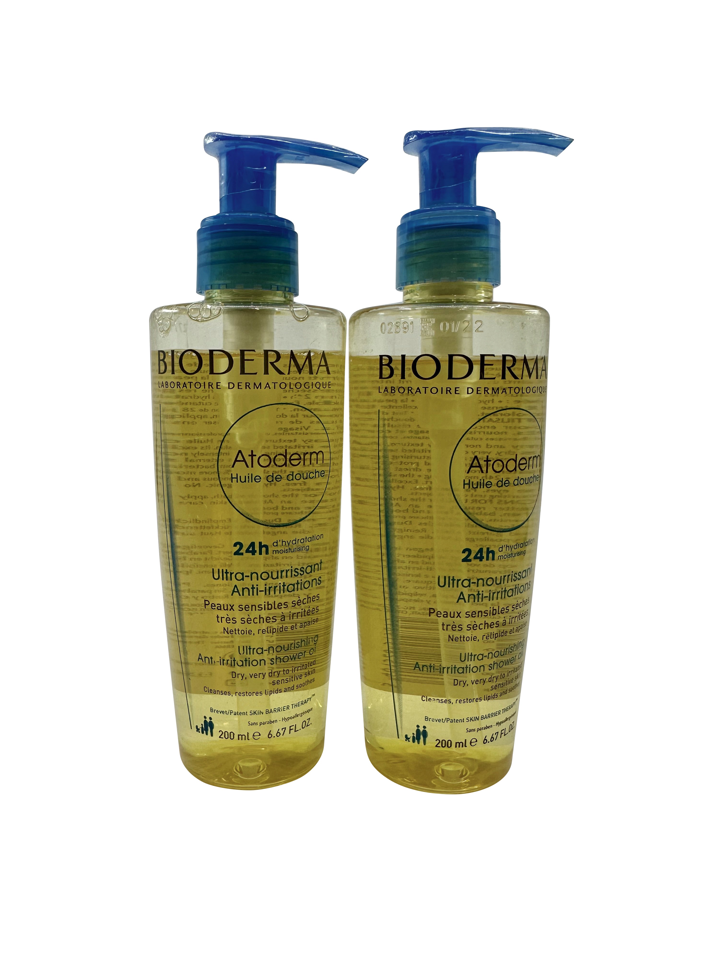 Bioderma Atoderm Ultra Nourishing Anti Irritation Shower Oil 6.67 OZ Set of 2