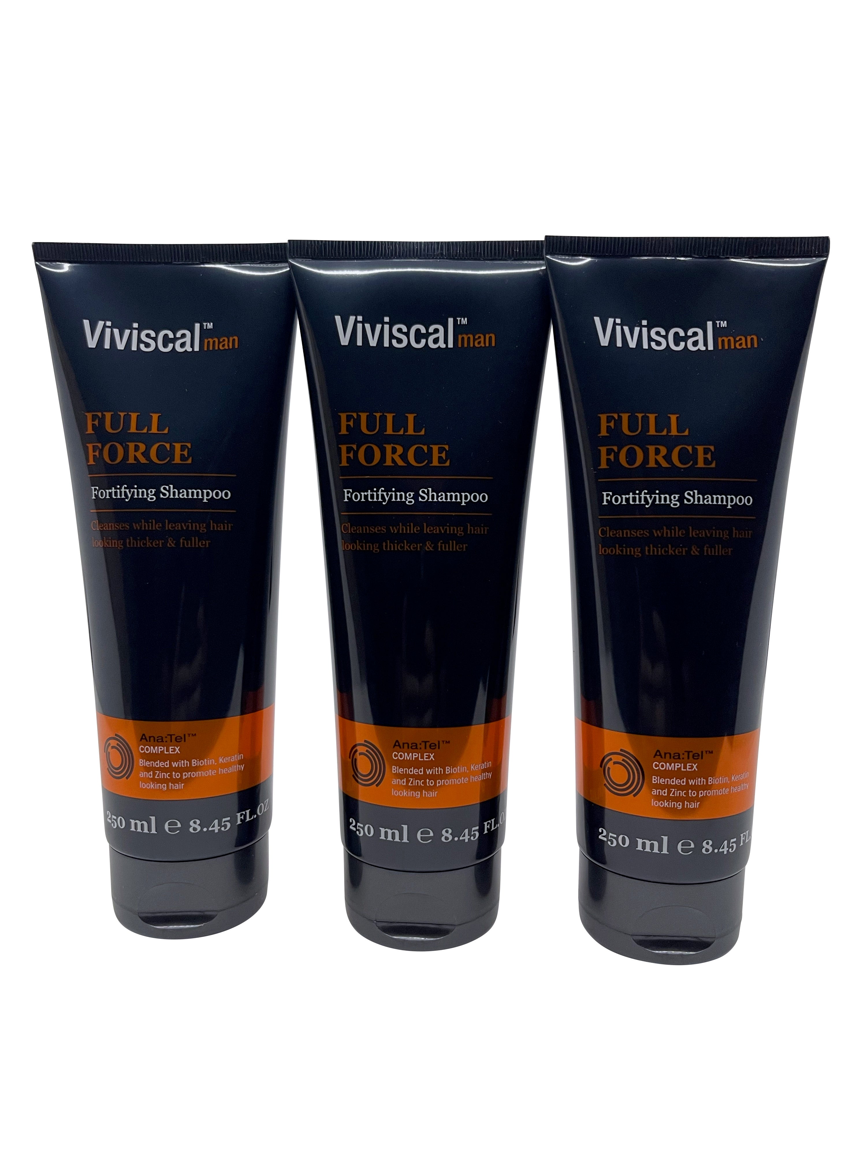 Viviscal Man Full Force Fortifying Shampoo 8.45 OZ Set of 3