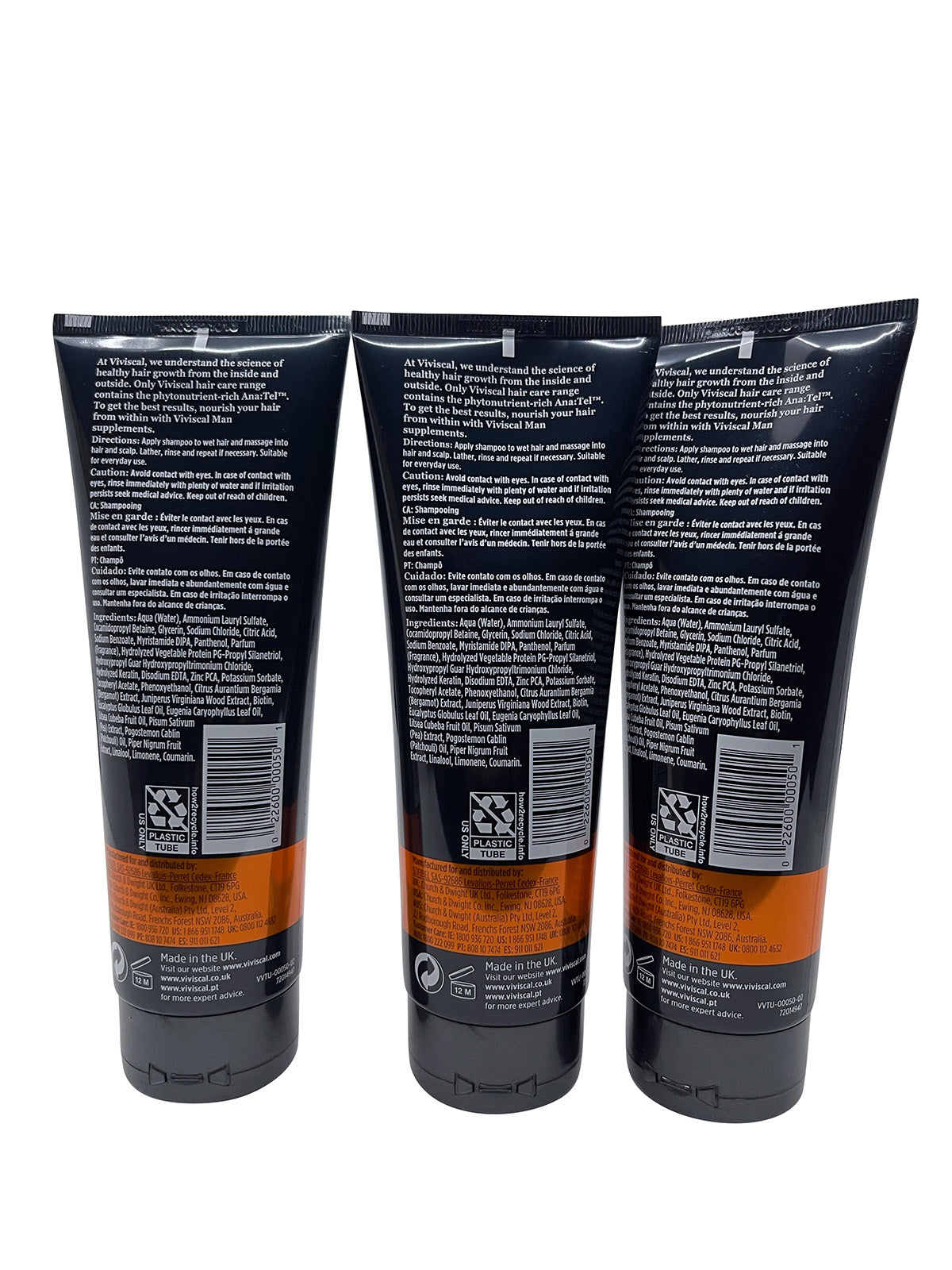 Viviscal Man Full Force Fortifying Shampoo 8.45 OZ Set of 3