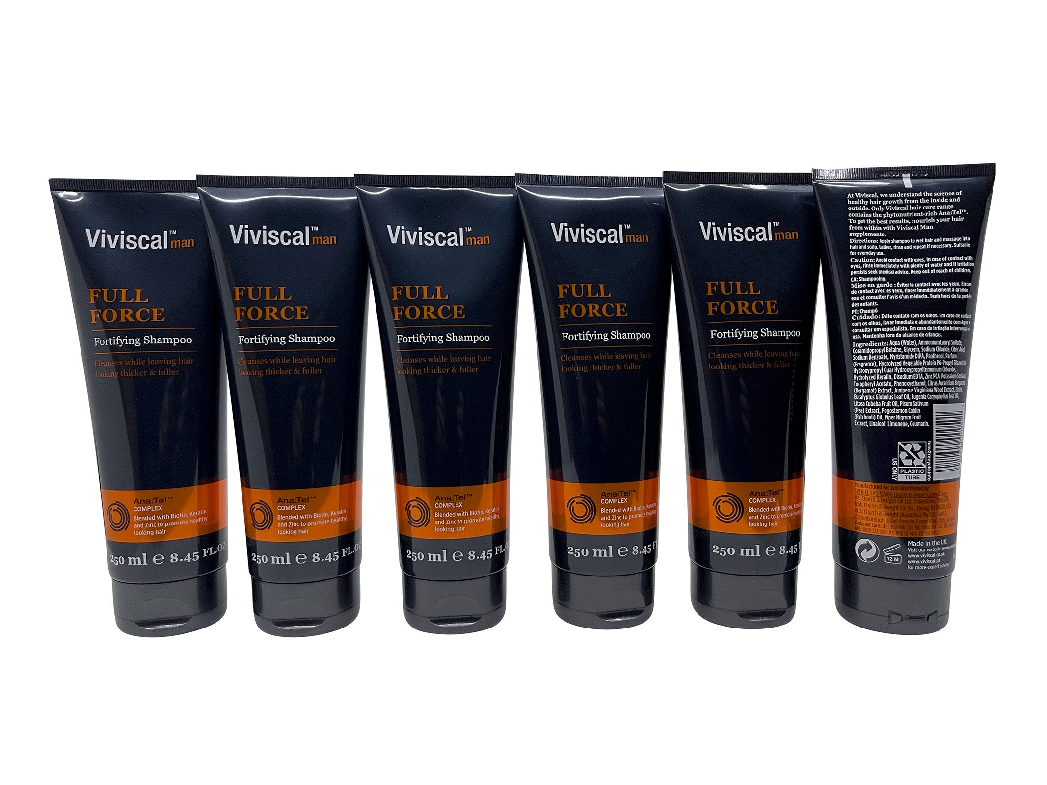 Viviscal Man Full Force Fortifying Shampoo 8.45 OZ Set of 6